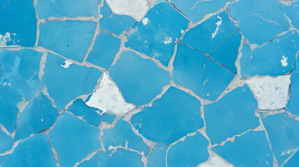 Poster - Blue tile mosaic with white grout texture for design and background