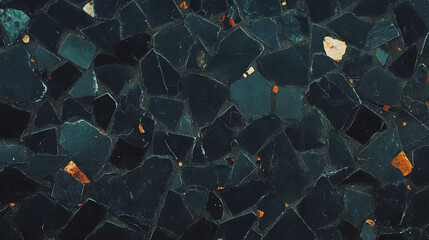 Poster - Dark stone mosaic pattern for interior design and wall decoration
