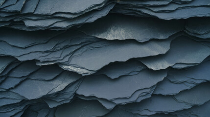 Poster - Natural texture of smooth black slate with subtle grey layers for design inspiration