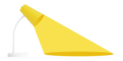 Aufkleber - Night Table, Office Desktop Lamp with Yellow Light Beam. 3d Rendering