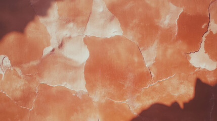 Poster - Earthy tones of smooth brown clay wall with subtle shadows for interior design and texture inspiration