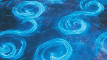 Aufkleber - Abstract blue swirling patterns on smooth weathered surface for artistic design