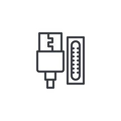 Fototapete - USB port line icon