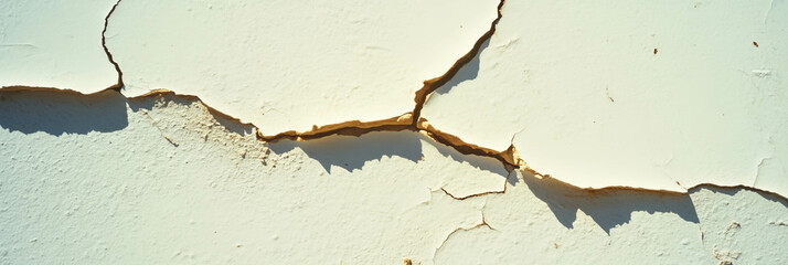 Aufkleber - Cracked beige wall texture for interior design and architecture projects