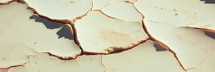 Poster - Abstract cracked beige wall texture for creative interior design and background concepts