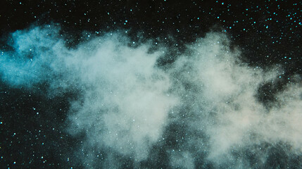 Poster - Mysterious soot black wall texture with floating dust particles for artistic backgrounds