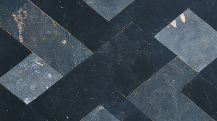Poster - Slate effect square ceramic tile texture with geometric patterns for interior design