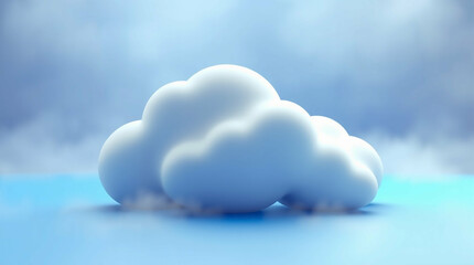Poster - Ethereal cloud technology, a hazy 3D illustration with soft cinematic feel