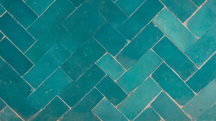 Aufkleber - Teal chevron tile pattern with white grout for interior design and decoration