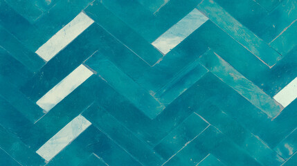 Aufkleber - Teal chevron tile pattern with white grout for interior design and decoration