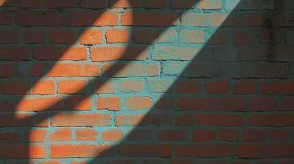 Poster - Sunlit patterns on textured brick wall