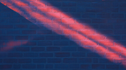 Poster - Vibrant light and shadow on textured brick wall for creative background design