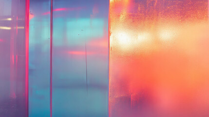 Aufkleber - Abstract metallic wall with vibrant strobe light effects for modern design