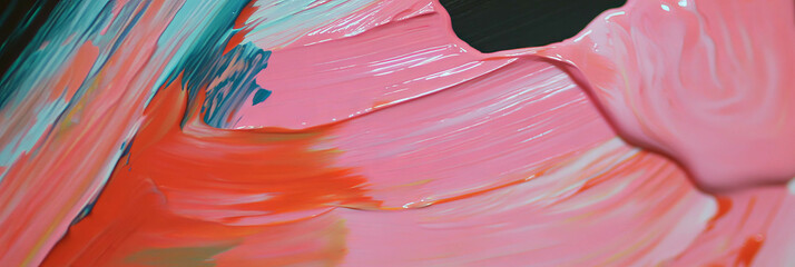 Poster - Vibrant abstract paint texture with layered palette detail