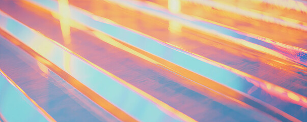 Poster - Vibrant abstract texture of glossy stripes with radiant light effect