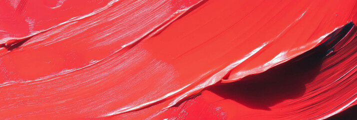 Poster - Vibrant abstract red paint texture with dynamic brushstrokes for creative art design