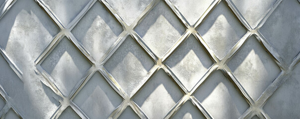 Poster - Geometric diamond lattice texture on smooth plaster surface for architectural design