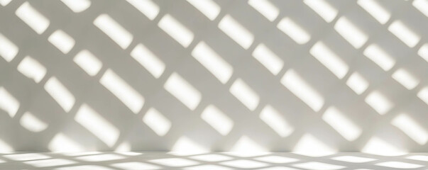 Poster - Abstract geometric pattern with diamond lattice shadows on smooth plaster surface