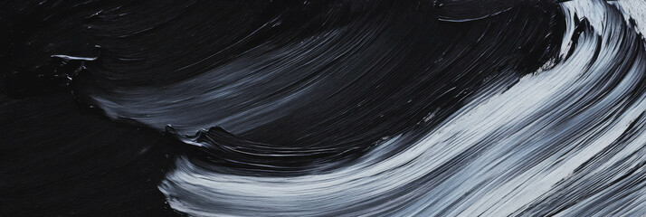 Poster - Abstract black and white paint texture for artistic backgrounds