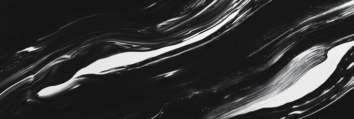 Aufkleber - Elegant abstract design with smooth flowing black and white paint strokes