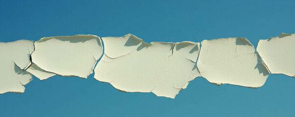 Poster - Weathered peeling paint with thin stripes texture on vibrant blue background for creative design