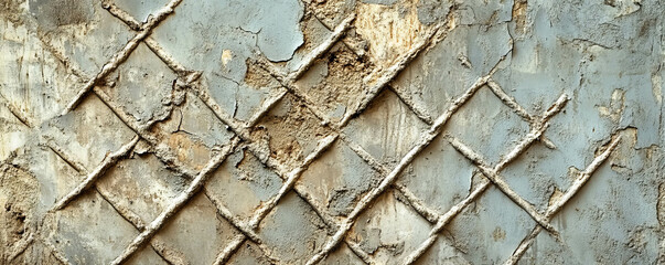Poster - Abstract texture of twisted diamond lattice on weathered surface for design elements