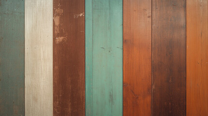 Poster - Rustic multicolored bamboo panel design for interior decoration