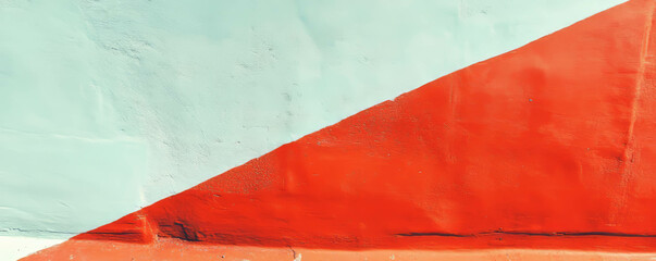 Aufkleber - Abstract texture of vermilion, grey, and white wall for creative design