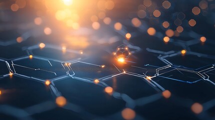 Poster - Digital transformation sparks innovation technology lab abstract visual futuristic environment close-up viewpoint interconnected concepts for seo impact