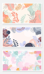 Aufkleber - Spring background with beautiful. flower background for design. Colorful background with tropical plants.