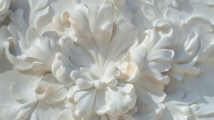 Poster - Elegant floral wall texture with intricate molding pattern for architectural design