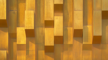 Poster - Geometric golden wall texture with complex molding design
