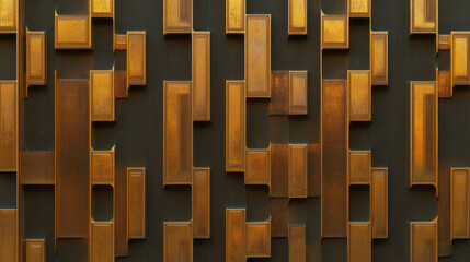 Aufkleber - Elegant geometric gold molding pattern for interior design and decoration