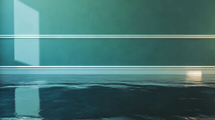 Poster - Elegant interior design with metallic molding and textured wall in serene space