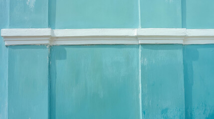 Poster - Aqua wall with white plaster moldings - architectural design and texture inspiration