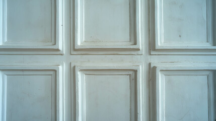 Poster - Classic white wall with simple rectangular molding design for interior décor and architectural inspiration