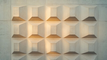 Poster - Modern architectural wall design with geometric molding pattern
