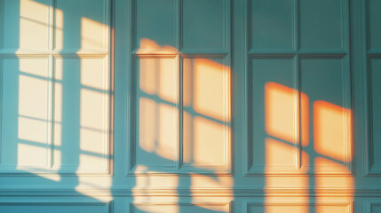 Aufkleber - Sunlit shadows on decorative molding wall for interior design inspiration