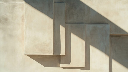 Poster - Asymmetrical wall molding texture with geometric patterns