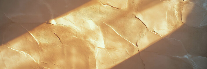 Poster - Warm beige wall texture with subtle light reflections for background and design