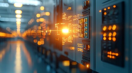 Poster - Data center operations high-tech facility digital infrastructure corporate environment close-up view innovation in technology