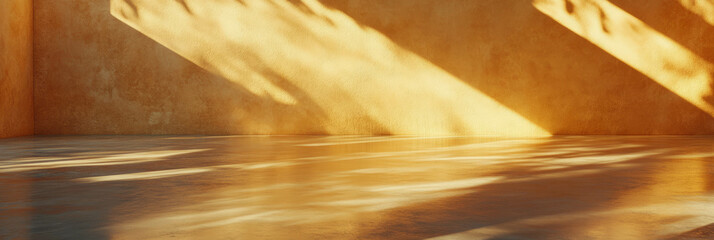 Poster - Warm beige wall texture with subtle light reflection and shadows for interior design