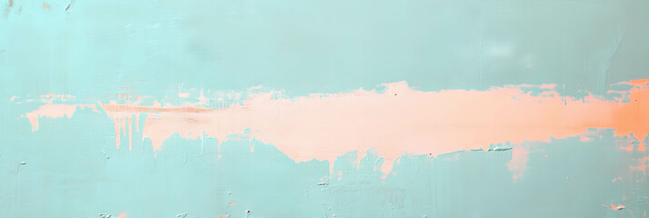 Poster - Warm pale beige and aqua wall texture with faded paint for artistic backgrounds