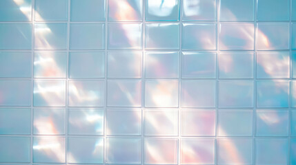 Aufkleber - Elegant white tile texture with glass mosaic accents for interior design and decoration