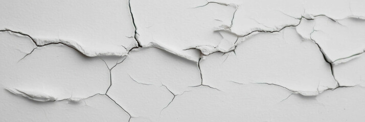 Poster - Texture of white wall with chipped paint and minor cracks