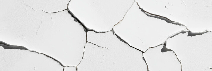 Aufkleber - Textured surface of white wall with chipped paint and cracks