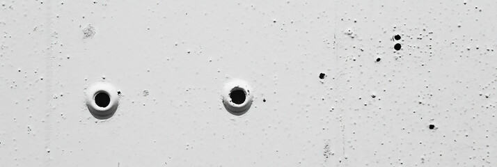 Poster - Industrial white wall surface with small screw holes and texture detail for design projects