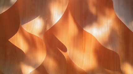 Poster - Artistic wooden wall pattern with light play for interior design inspiration
