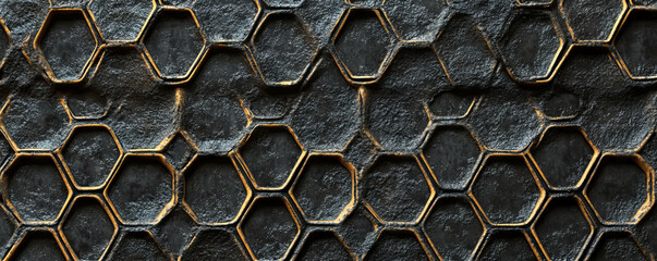 Aufkleber - Abstract hexagonal mesh texture on rough surface for modern design and background concepts