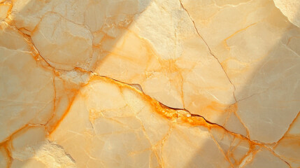 Poster - Natural texture of yellow cracked limestone with deep fissures for background or design element